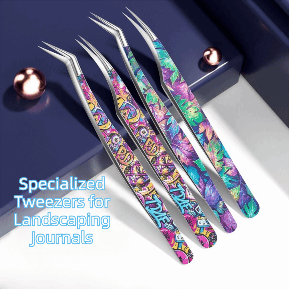 Lash Mapping Sticker - Pinzas Curvas Metálicas Antiestáticas para Pestañas