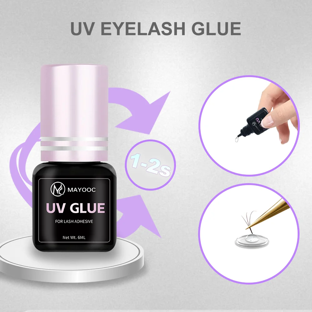 MAYOOC-pegamento para pestañas - Eyelash Extension Uv reseña y precio