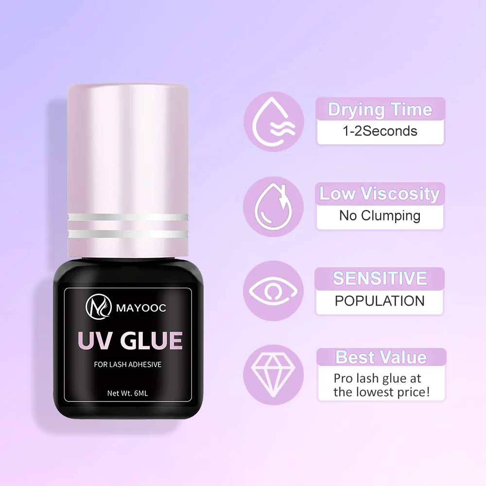 MAYOOC-pegamento para pestañas - Eyelash Extension Uv reseña y precio