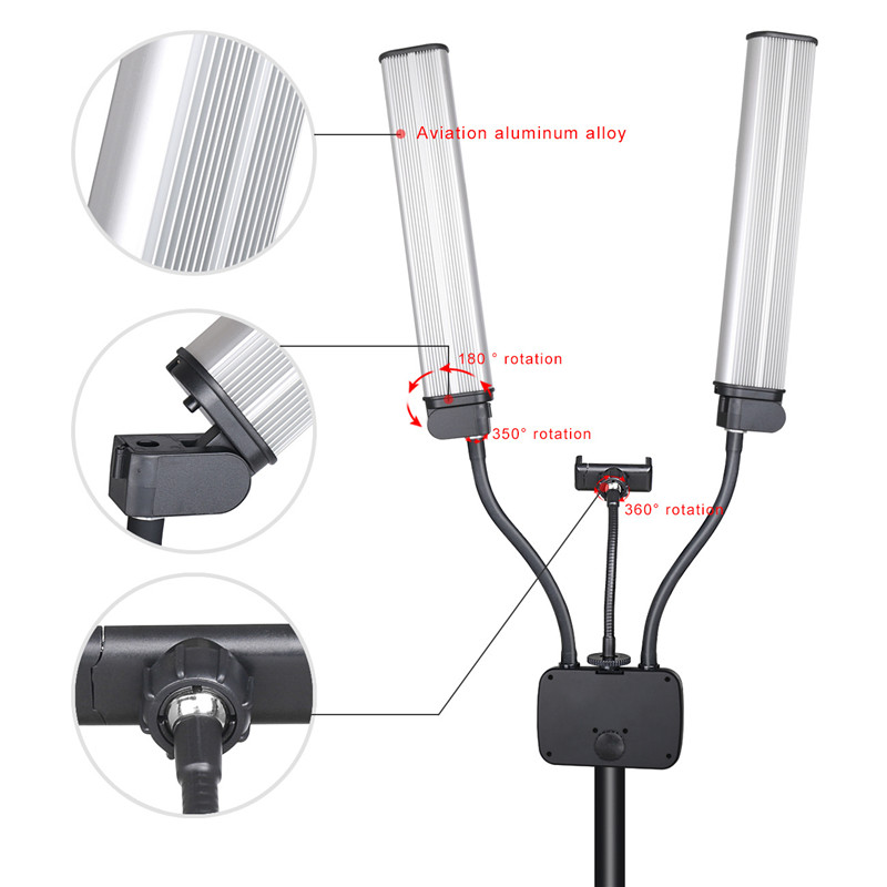Luz LED de relleno de brazos d - Video Eyelash Extension reseña y precio